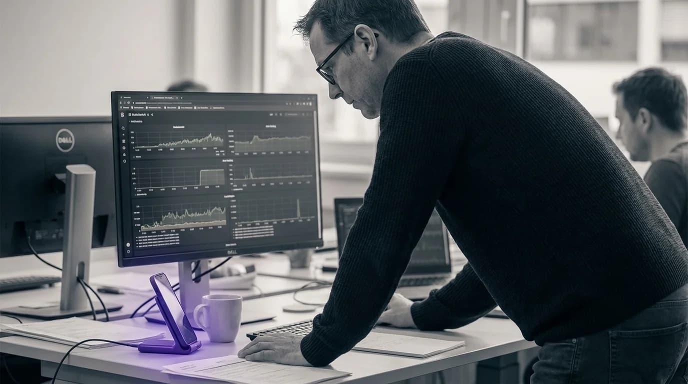 Wachsende Server-Infrastruktur mit violett leuchtenden Erweiterungsmodulen die sich vervielfachen
