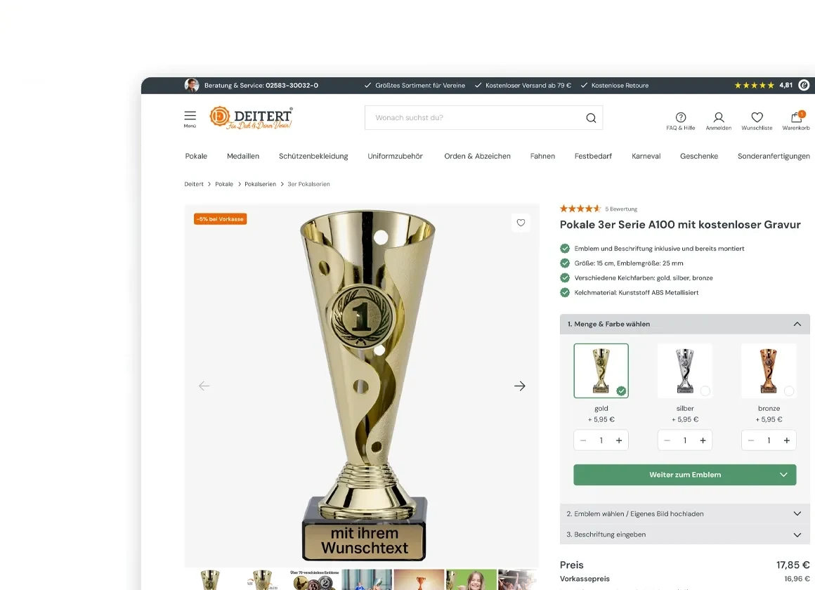 Ansicht 2 aus dem Onlineshop von Vereinsbedarf Deitert
