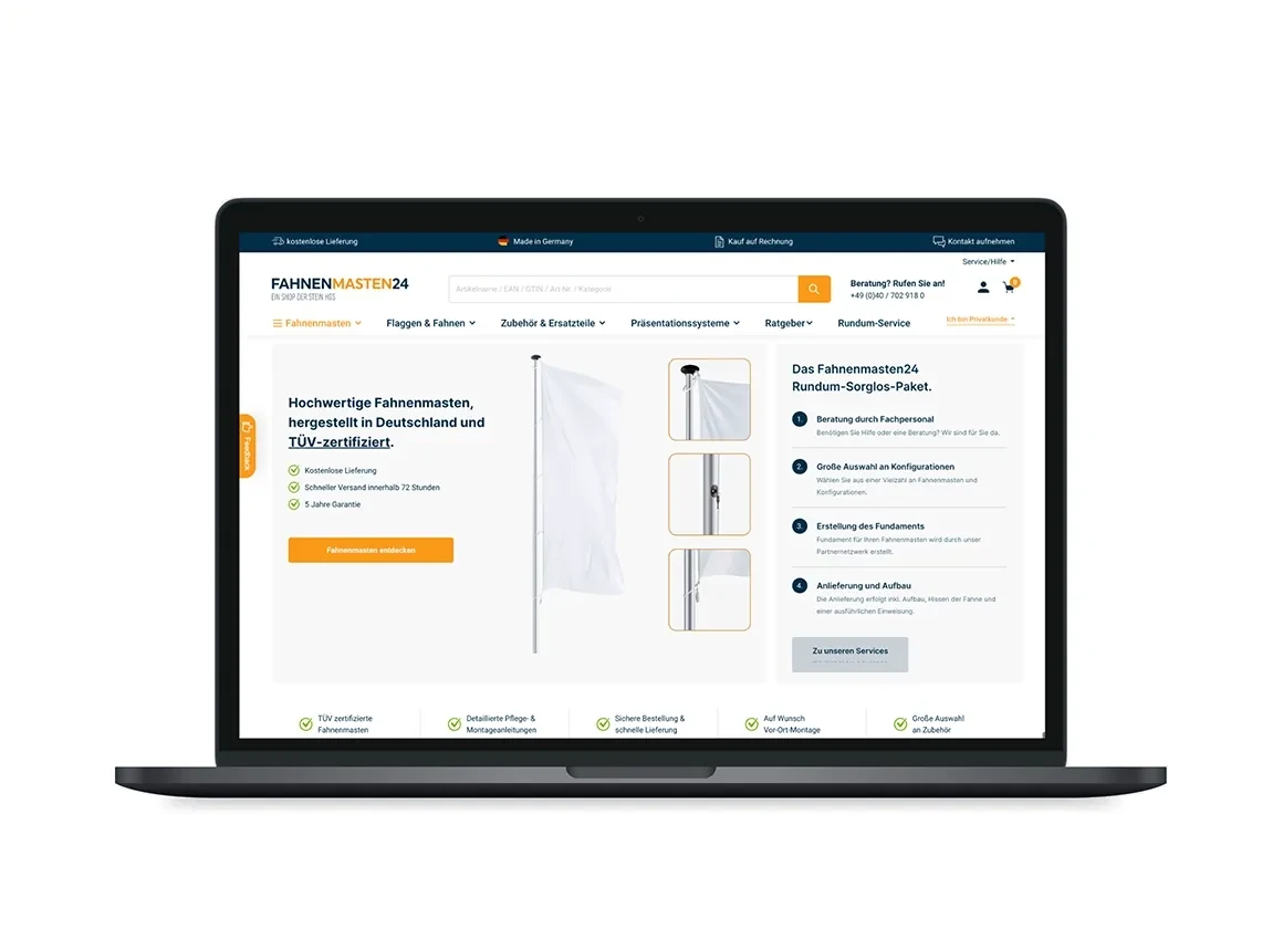 Ansicht 1 aus dem Onlineshop von Fahnenmasten24