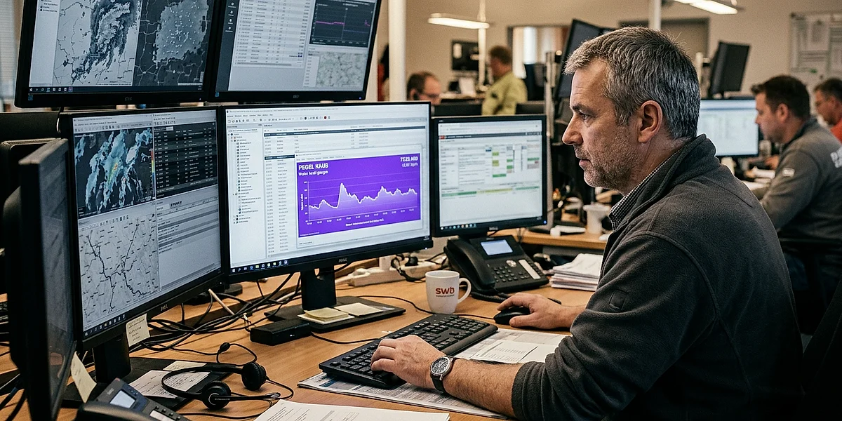 Einsatzleitstelle: Dispatcher bündelt Wetter, Pegel und Verkehr auf einem Bildschirm