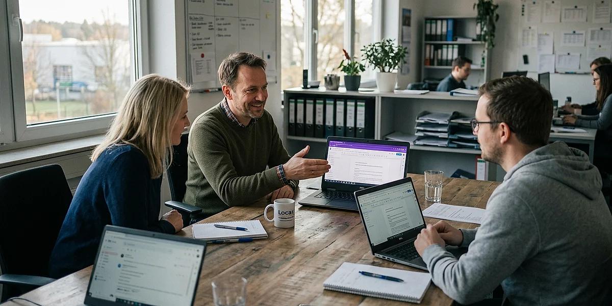 Team arbeitet gemeinsam mit KI-Agenten in Google Workspace